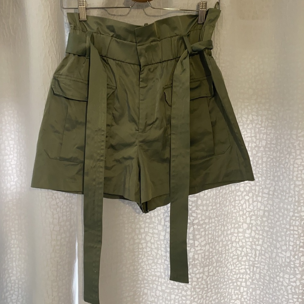 Zara high waisted shorts w/tie at waist